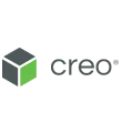 PTC Creo software logo for manufacturing engineering modeling